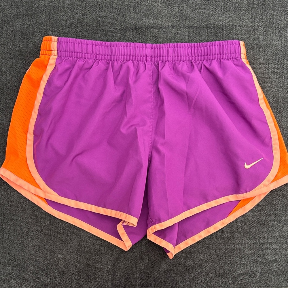 Nike Girls Athletic Shorts in Purple and Orange